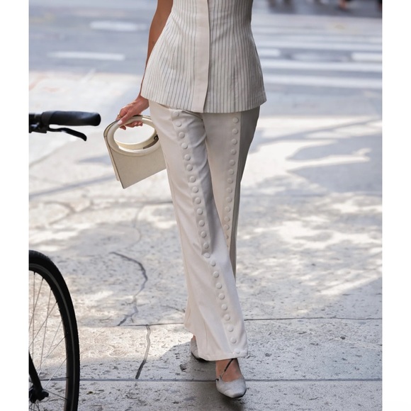 Yellow The Label Fabio Linen Snap Trousers - Picture 4 of 12